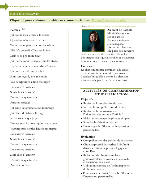 La francophonie – Module 1