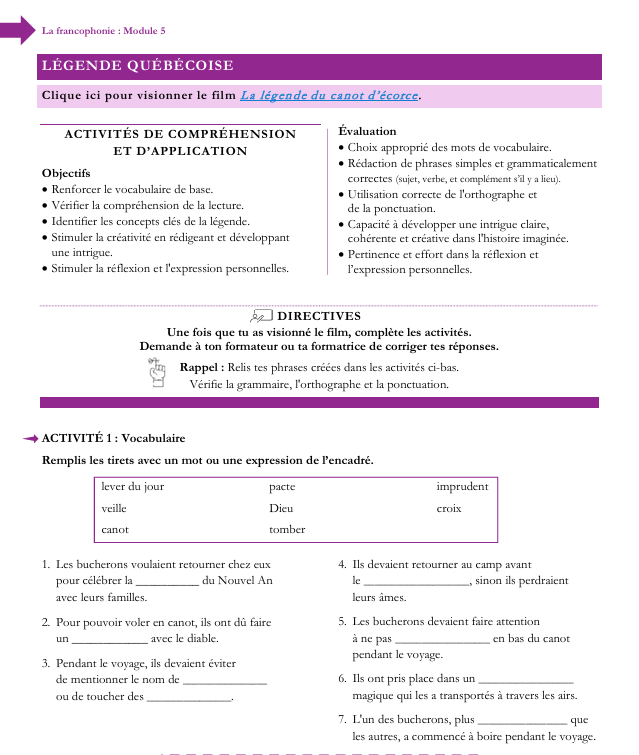 La francophonie – Module 5